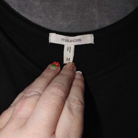 Maurices Women M Black Professional Corporate goth Dark romantic Church Jumpsuit - Picture 2 of 10